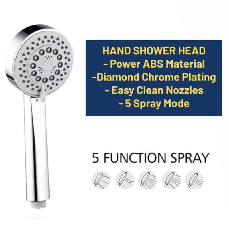 Pioner Kepala Shower Head / Handshower Mandi Hand 5 mode semburan