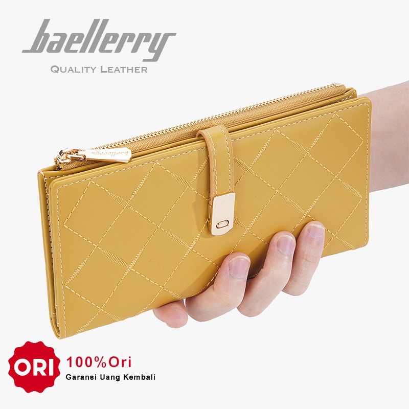 BAELLERRY N8627 Dompet Wanita Panjang Dompet Handphone Bahan Kulit PU Leather WATCHKITE WKOS