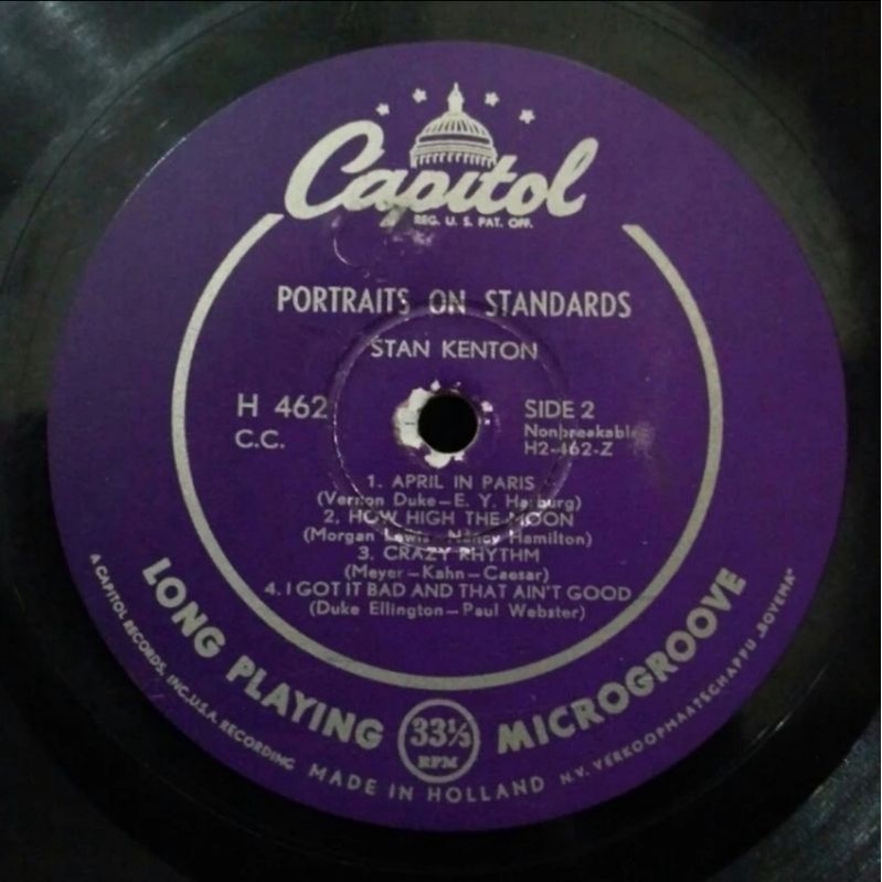 Vinyl Piringan Hitam 10&quot; Portraits on Standards Stan Kenton