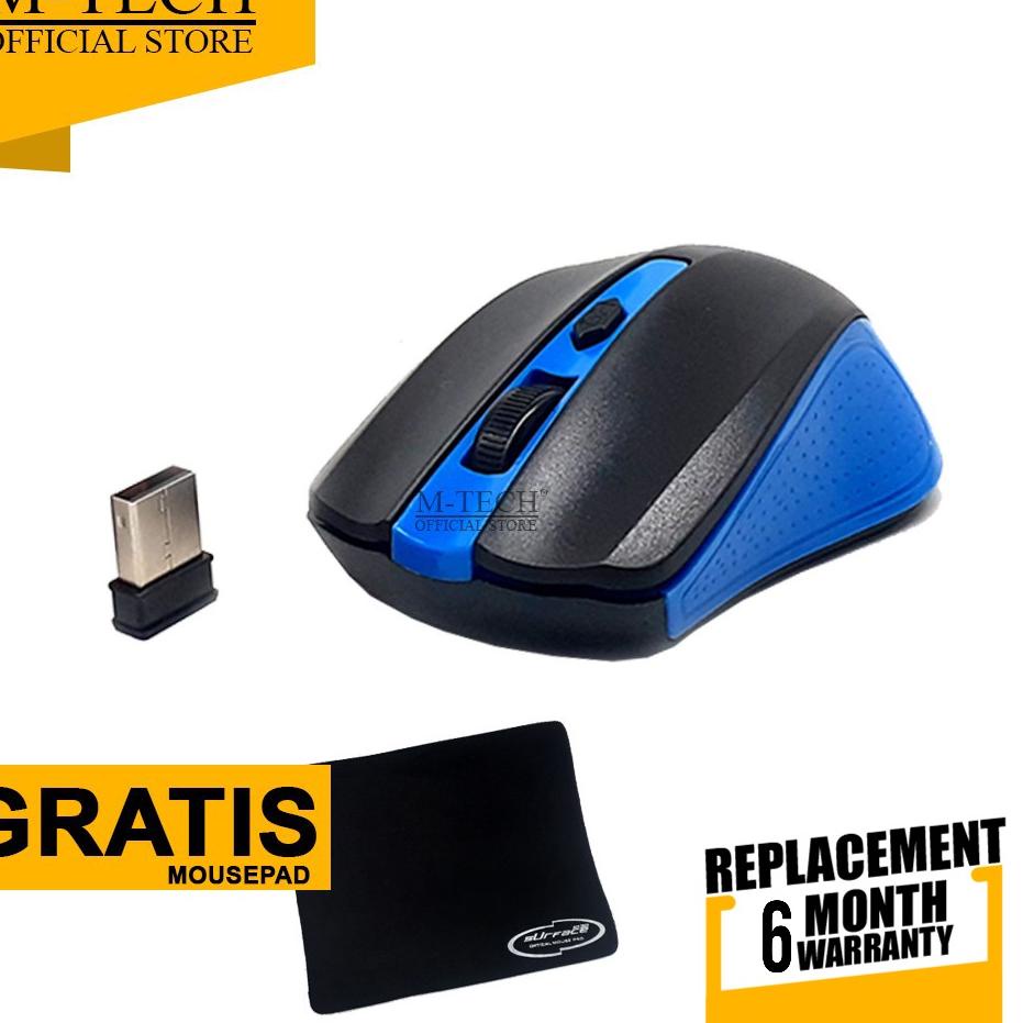 Garansi Terhemat M-tech Original Mouse Wireless 6005 Gratis Mousepad