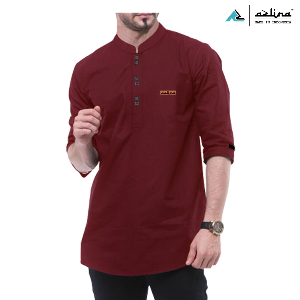 Baju koko pria dewasa kurta modern katun madinah premium lengan 3/4 best quality