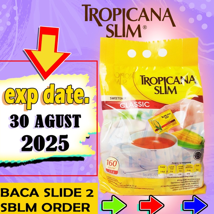 

TROPICANA SLIM CLASSIC 160 SACHET X 2,5 GRAM mantap gula tropicana