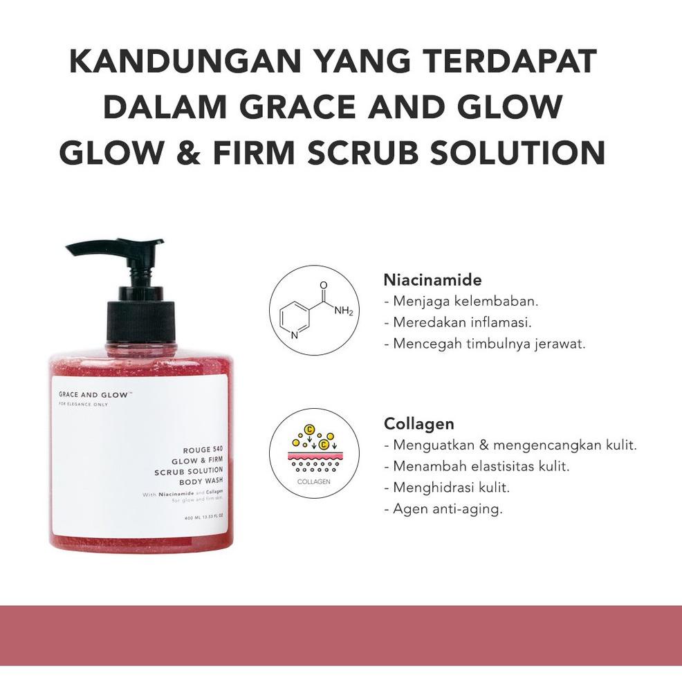 ltc-89 Grace and Glow Rouge 540 Glow &amp; Firm Scrub Solution Body Wash + Black Opium Ultra Bright &amp; Glow Solution Body Serum ...,,