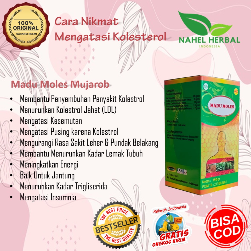 Paket Madu Kolestrol Mujarob Asam Urat Original Bpom - Suplemen Obat Herbal Kolesterol Dan Nyeri Sen