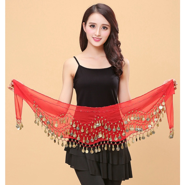 Belt Belly Dance Coin Ikat Pinggang Belly Dance Hip Scarf Baju Belly Dance Belly Dance Chiffion Scarf Selendang Tari Perut