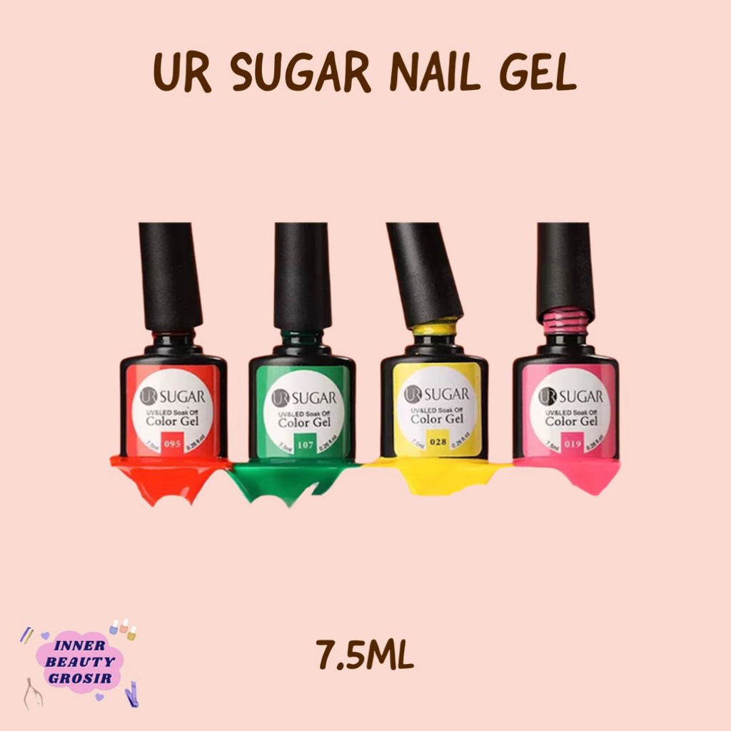UR SUGAR Nail Art Gel / Nail Gel UR SUGAR / Nail Art Gel 7,5ml / Nail Art Gel Ready Stock UR Sugar