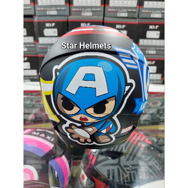 Helm Anak MDS R3 Junior Captain America #3 Matt Black