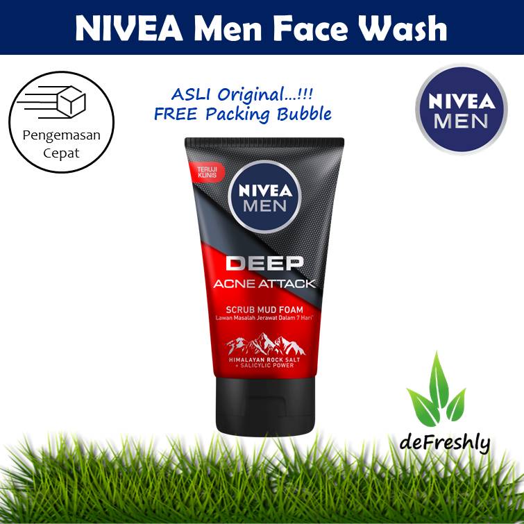 ❤ defreshly ❤ NIVEA MEN Facial Foam - Extra White 10 Effect Dark Spot Minimizer | Acne Oil Clear  | White 8H Oil Clear Anti Shine Purify | White Oil Clear Pore Minimizing Scrub | Acne 8H