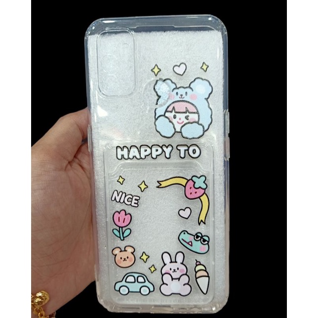 SOFTCASE BENING TRANSPARAN SLOT CARD  OPPO A53,OPPO RENO 7 4G,OPPO RENO 8 4G