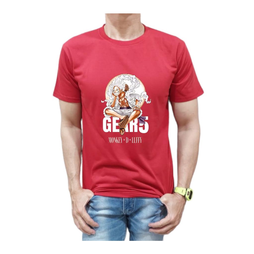 KAOS BAHAN KATUN KUALITAS PREMIUM MODEL GEAR5 ONE PIECE NYAMAN DIPAKAI