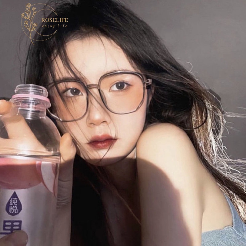 Roselife Korea Bingkai Persegi Tergantikan Grey Brown Frame Eyeglasses Untuk Wanita Ringan Besar Eyewear Optical Spectacle Glasses