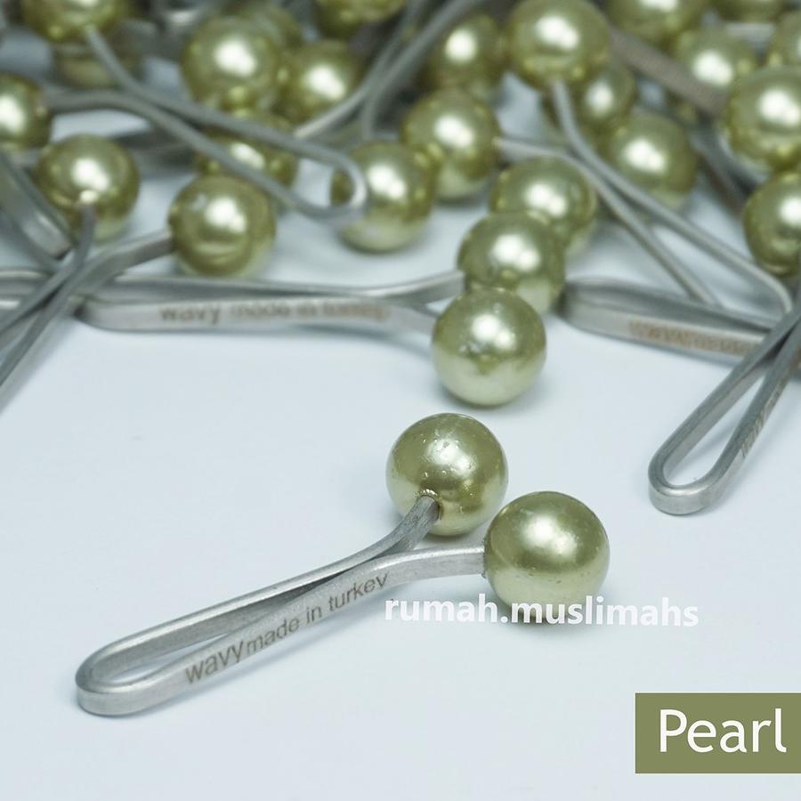 Terbaik Pin klip turki 'PEARL' penjepit jilbab hijab clip turkey peniti turki jepitan jilbab klip ji