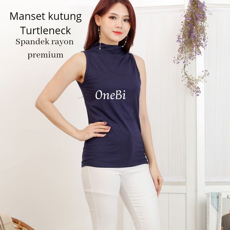 Manset Kutung Rayon Super Tanktop Turtleneck