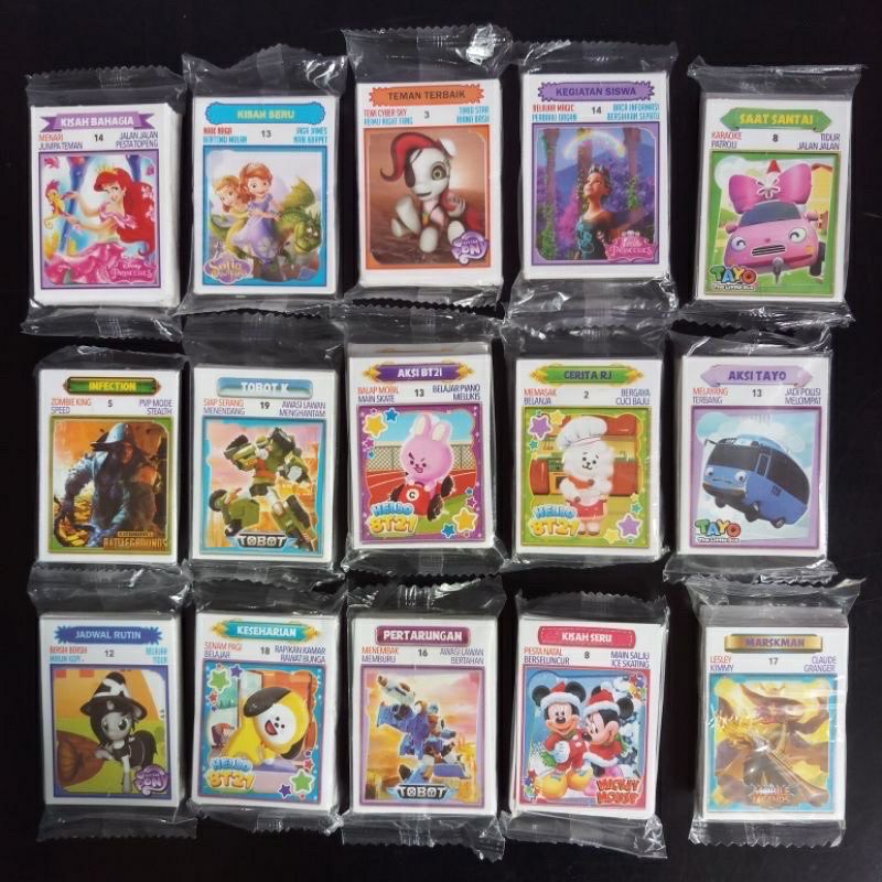 MAINAN GAMBAR KARTU KWARTET ANAK MAINAN JADUL SERU