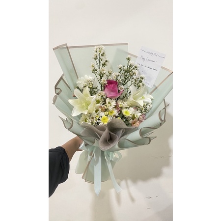 bouquet fresh flo |buket bunga mawar lily | bunga hidup