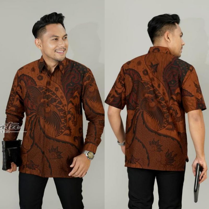 Baju batik pria kemeja batik pria cowok lengan pendek pekalongan G64