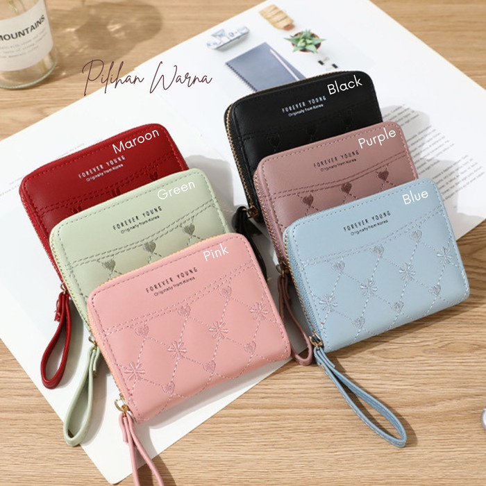 Dompet Kecil Wanita Dompet Kartu Mini Korea Import Wallet PU Leather