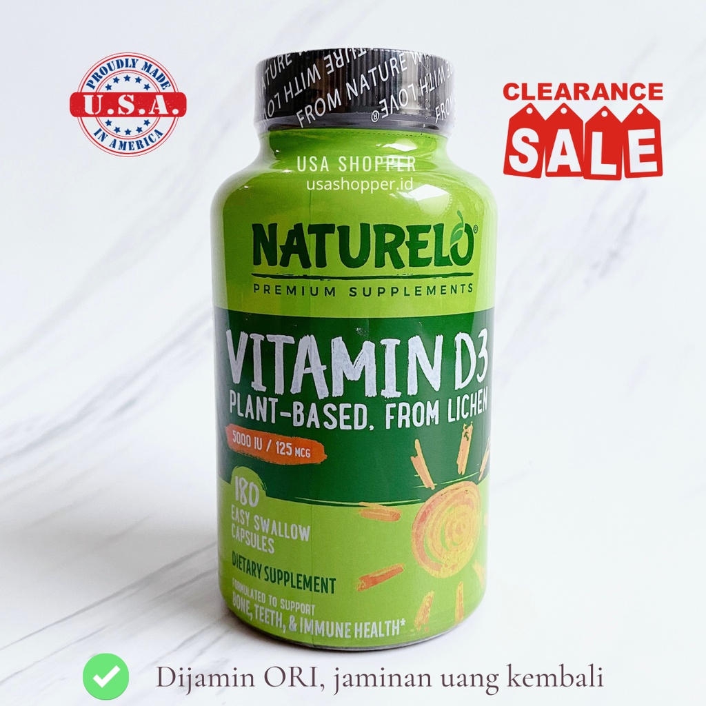 [ORI USA] Naturelo Vitamin D3 5000 IU 180 Caps
