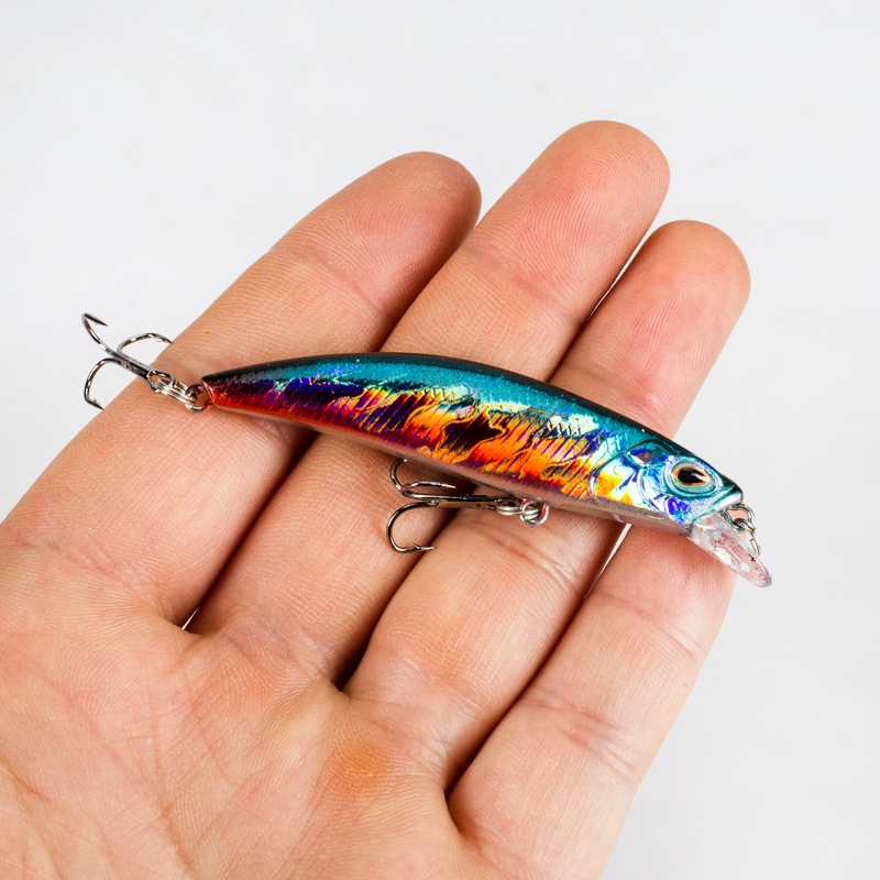 1pcs 3D Mata Memancing Memikat 6.8cm/4g 10warna Air Tawar Air Asin Memancing Umpan Tenggelam Lambat Bass Swimbait Dengan 2kait Treble