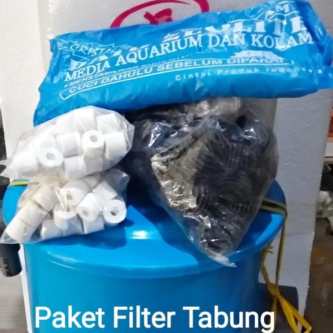 Paket Filter Aquarium Tabung Kolam Ikan Paket Lengkap Filter