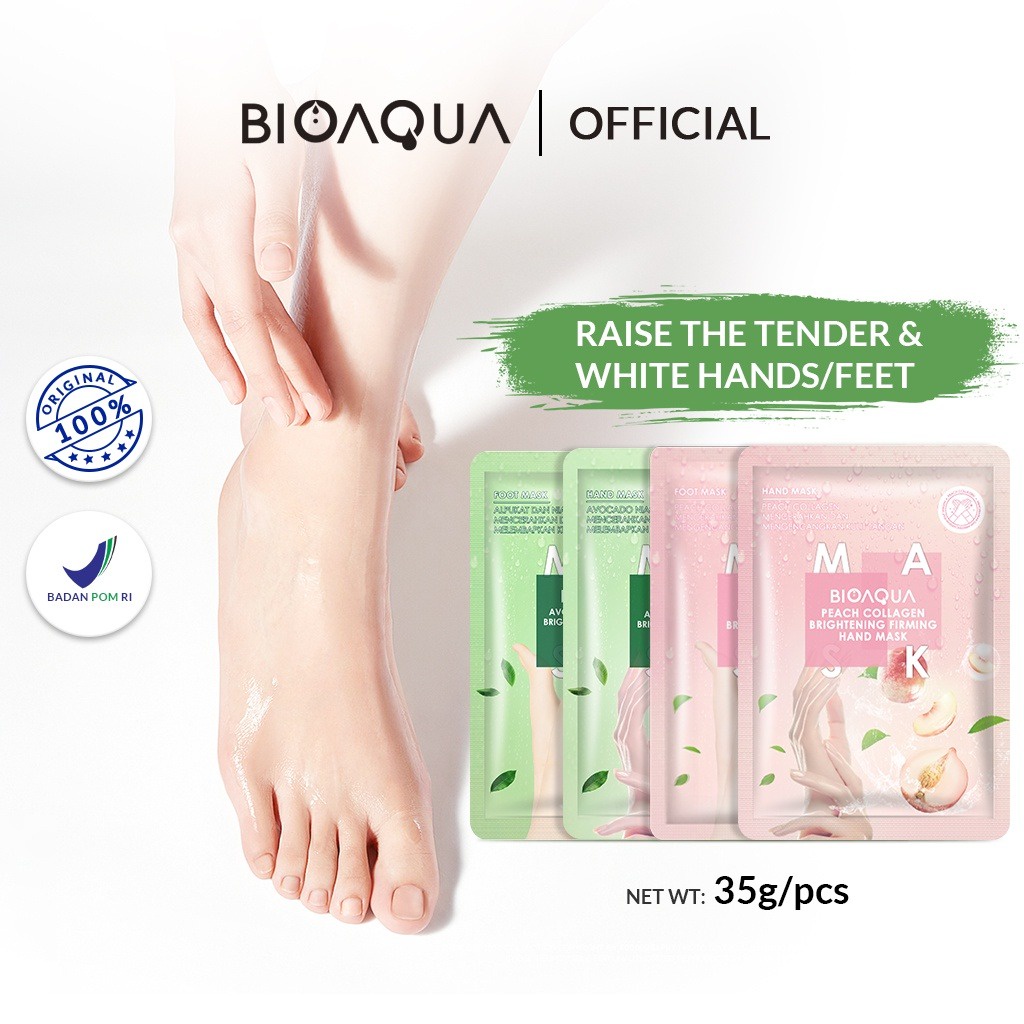 BIOAQUA Niacinamide Brightening Moisturizing Foot Mask 35g Masker Kaki Pengelupas Kulit Mati | Hand Mask