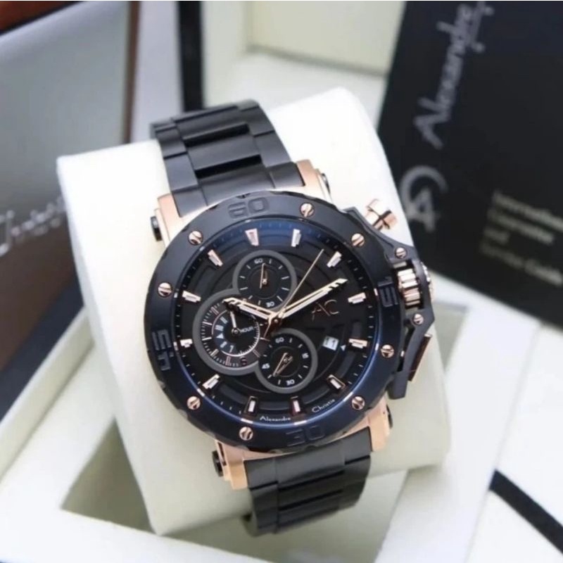 jam tangan pria original ALEXANDRE CHRISTIE AC9205BC STENLEES STELL
