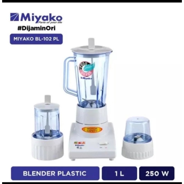 Blender Miyako Plastik 3in1 1 Liter BL-102PL / 102PL