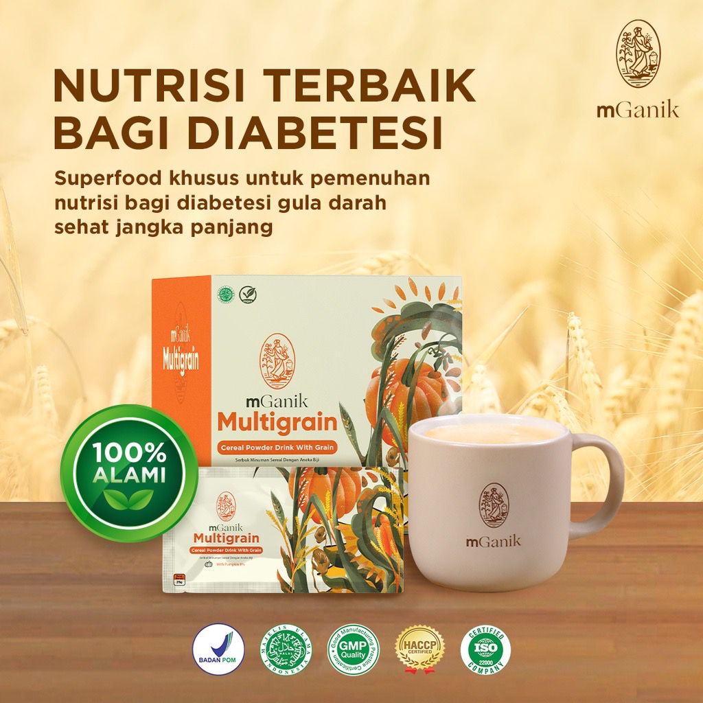 Mganik M Ganik Multigrain 500 gram isi 20 sachet Multi Grain Superfood Suplemen Makanan Diabetesi untuk Cegah Gula Darah Original