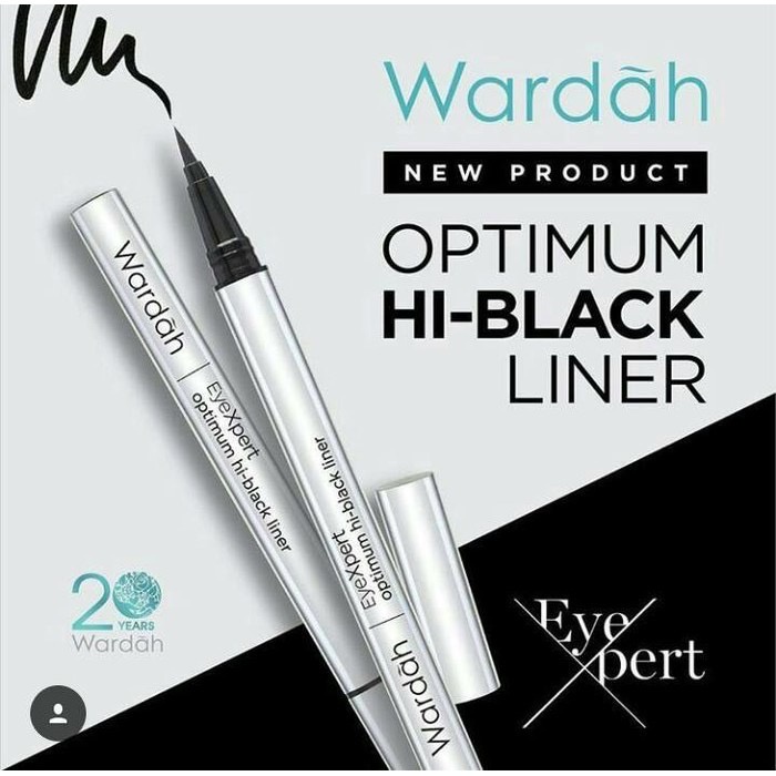 WARDAH EyeXpert Optimum Hi-Black Liner Indonesia / Eyeliner Spidol 1g / Waterproof Warna Intense Long Wear Cair Black Hitam Natural / Pen Pena Aplikator Persisi Anti Air Tahan Lama Kelopak Mata Brow / Cosmetic Makeup Face Eye Make Up / Eye Xpert Series /