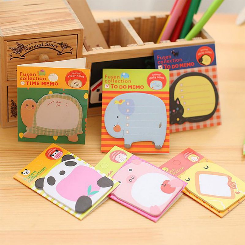 

Sticky Notes Motif Hewan Tempelan Kertas Catatan Memo Note Karakter Animal Mini Book