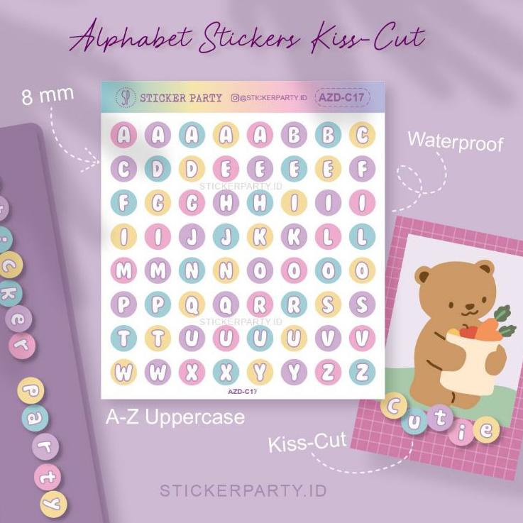 

↯ [Sticker Party] Stiker Huruf Alfabet Abjad Bulat 0,8CM Warna Marshmallow Waterproof Polco Casing HP AZDC17 AZDC18 COD12