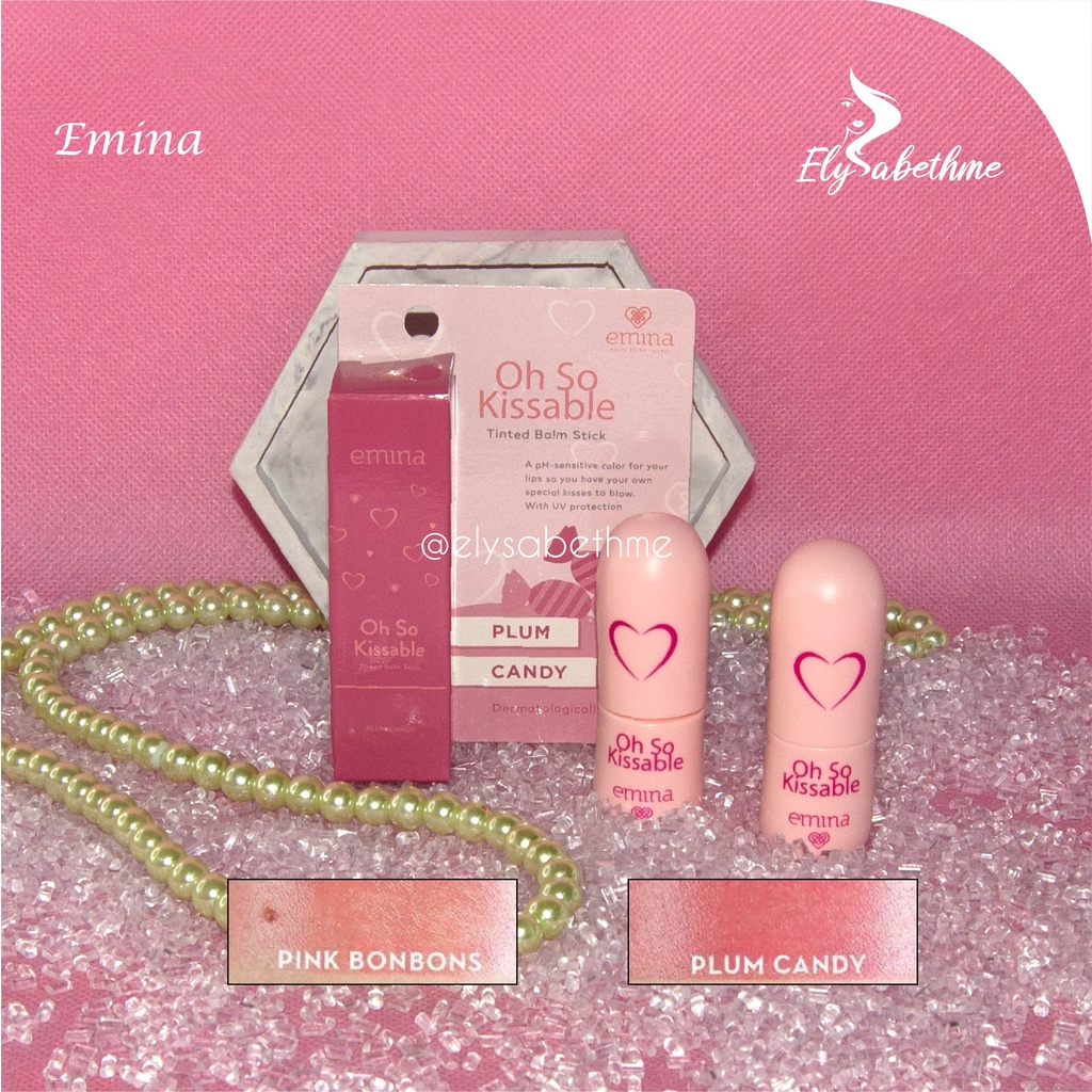 ✿ELYSABETHME✿ ˜”*°• emina •°*”˜. Emina Oh So Kissable Tinted Balm Stick lipbalm kissproof cipokable pelembab anti bibir kering base lipcream