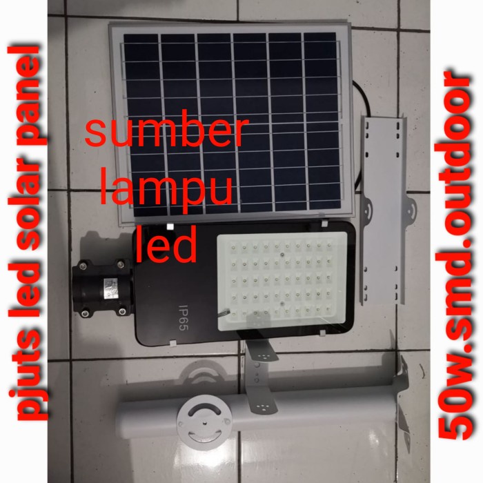 lampu jalan led tenaga surya 50 watt 50w pju solar panel 50watt w smd