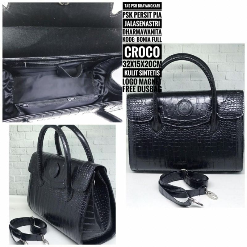 [TDK BISA COD] TAS PSH BONIA FULL CROCO COMBI TANPA SLOT