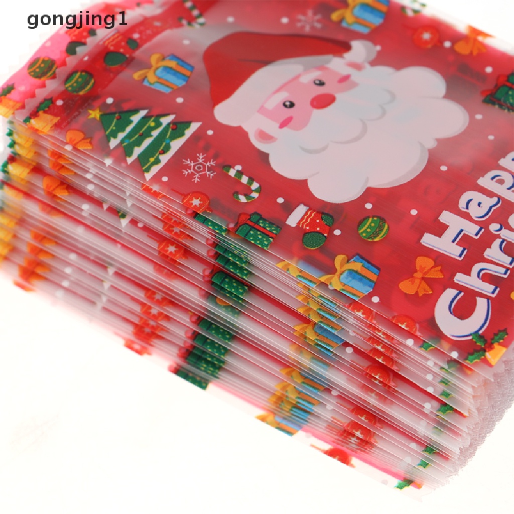 Ggg 100 Pcs Natal Panas Seal Bag Kartun Bening Xmas Tahun Baru Pesta Baking Kantong ID