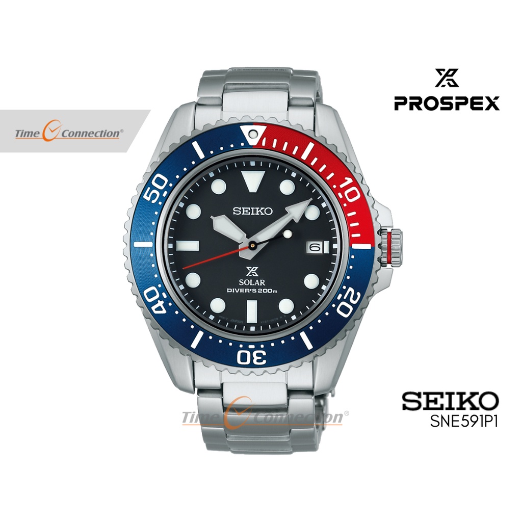 Seiko Prospex SNE591P1 Original / Jam Tangan Pria Stainless Steel /  SNE591 Sea Solar Diver’s