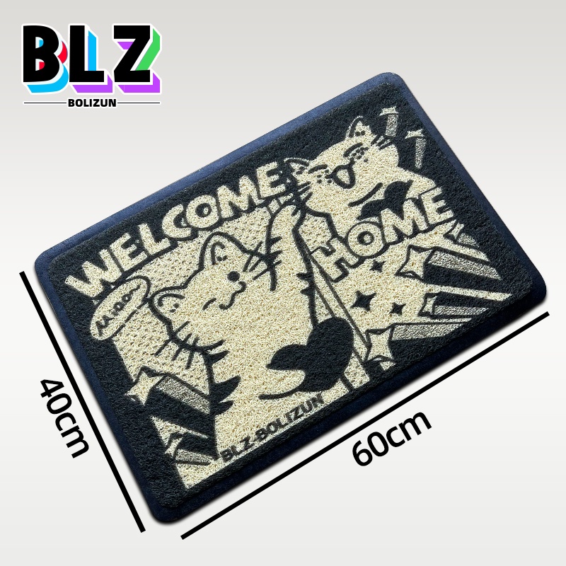 Bolizun Keset Karpet PVC Mie Bihun Welcome HOME New 40 x 60 Full Printing MOTIF