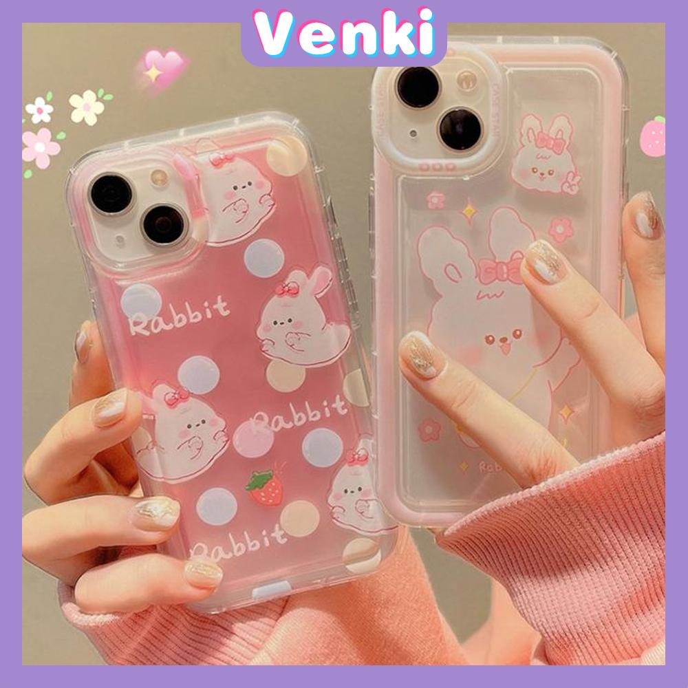 Case For iPhone 14 Pro Max TPU Soft Jelly Airbag Clear Case Cute Rabbit Camera Protection Shockproof For iPhone 14 13 12 11 Plus Pro Max 7 Plus X XR