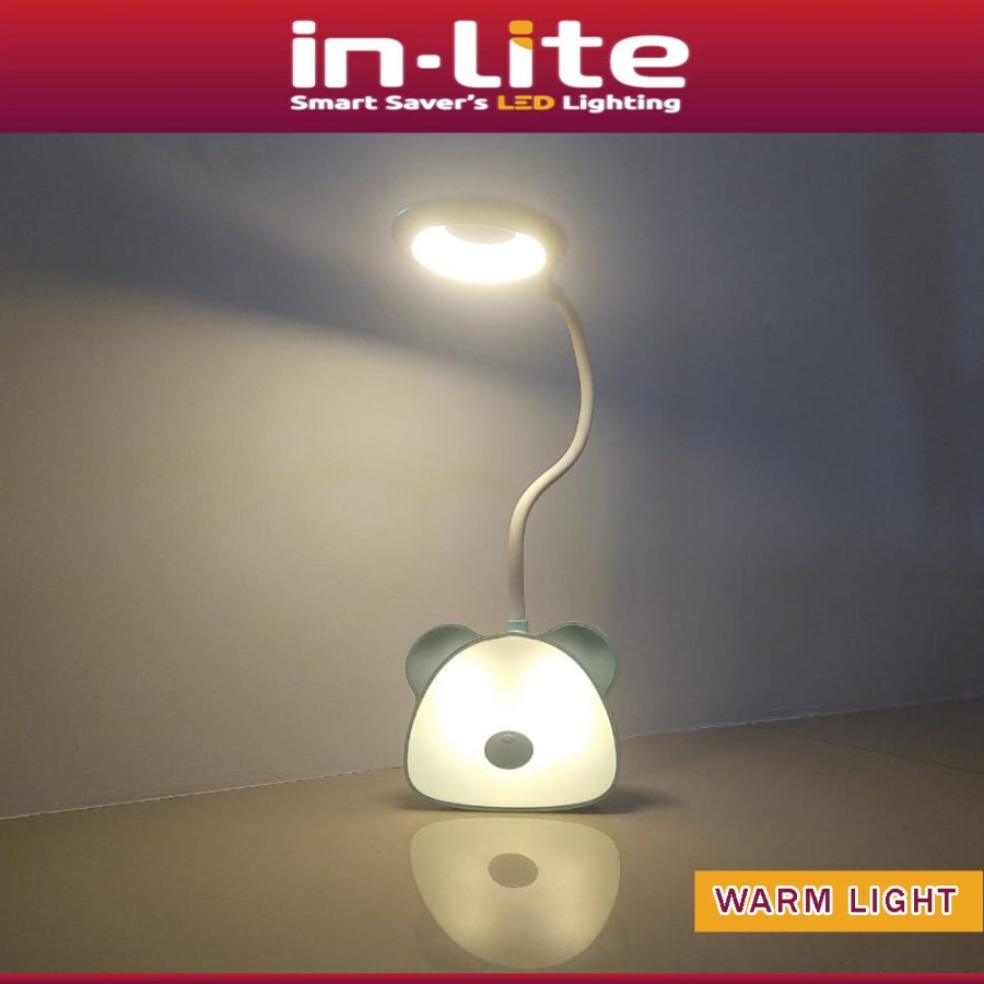 Lampu Belajar Karakter Fleksibel Baca Charger 3 Warna INLITE INRL333