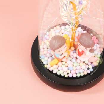 Lampu Kaca Led Bunga Mawar Untuk Kado Natal Ulang Tahun Pernikahan Wisuda Anniversary Valentine Romantis / Lampu LED Bunga Mawar Dekorasi Beauty and The Beast Rose with Bubble / Bunga Mawar Lampu Led Dekorasi Pajangan Rumah Aeshetic Estetik Indah Cantik