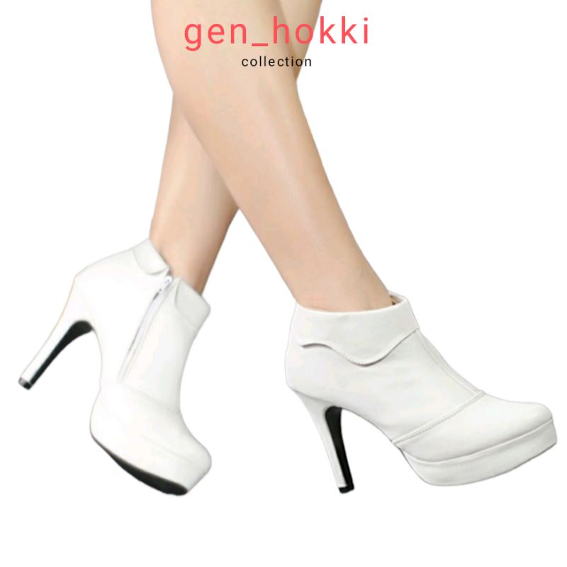 Boots heels wanita 10 cm model krah sexy girl