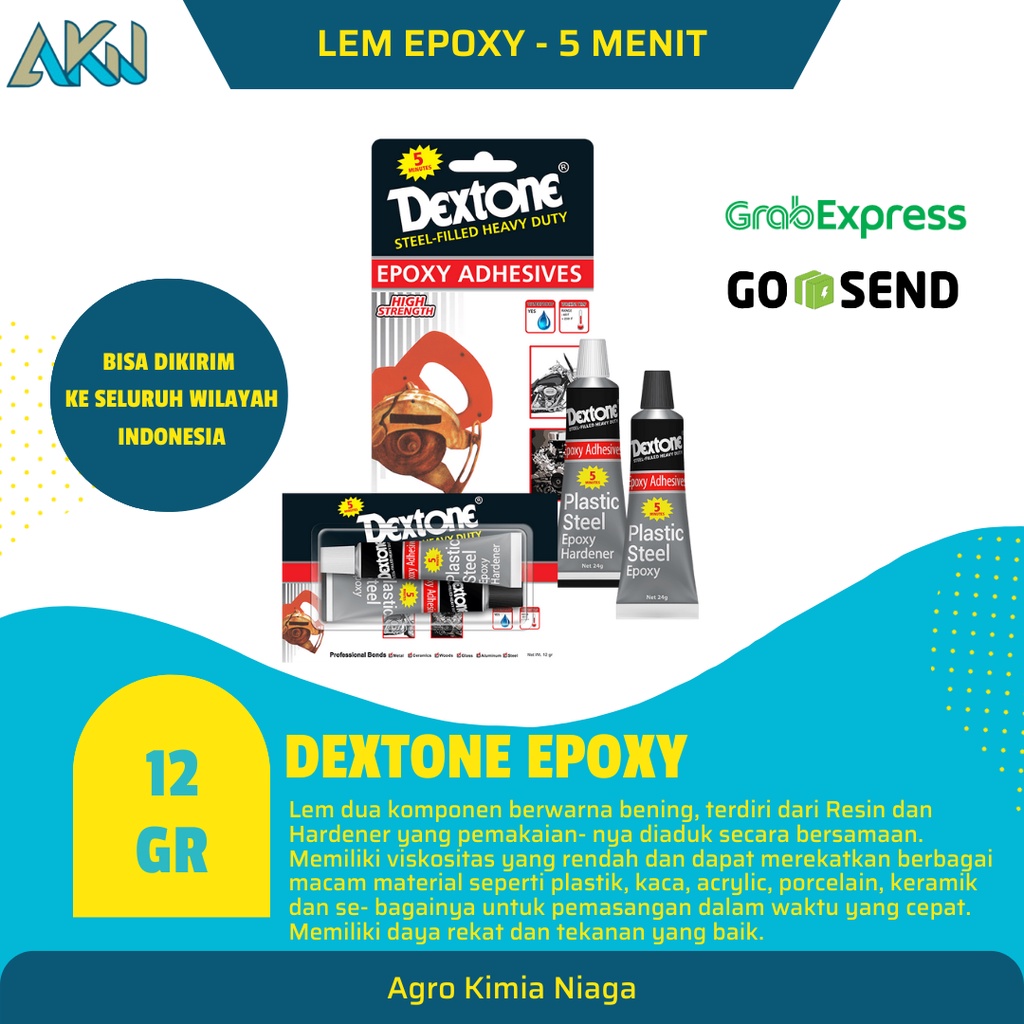 

Lem Dextone 5 Menit / Lem Epoxy Dextone 5 Menit 12 Gr