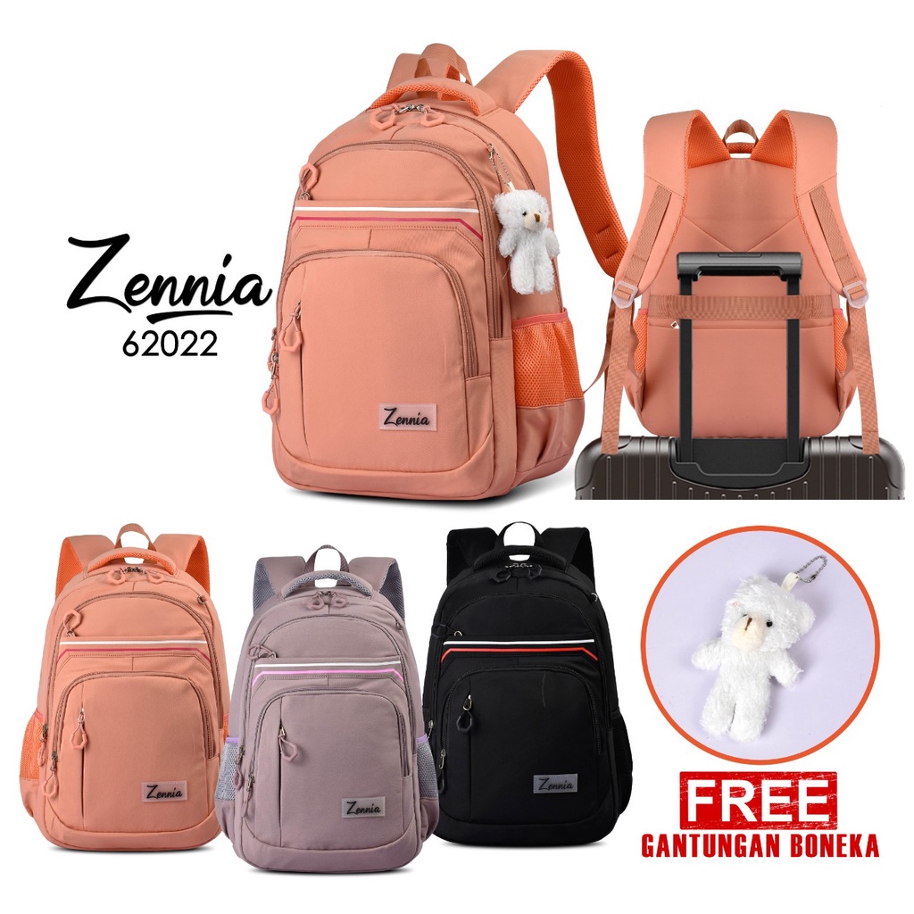 Tas Zennia 62022 Tas Ransel Sekolah Wanita Tas Korea Fashion