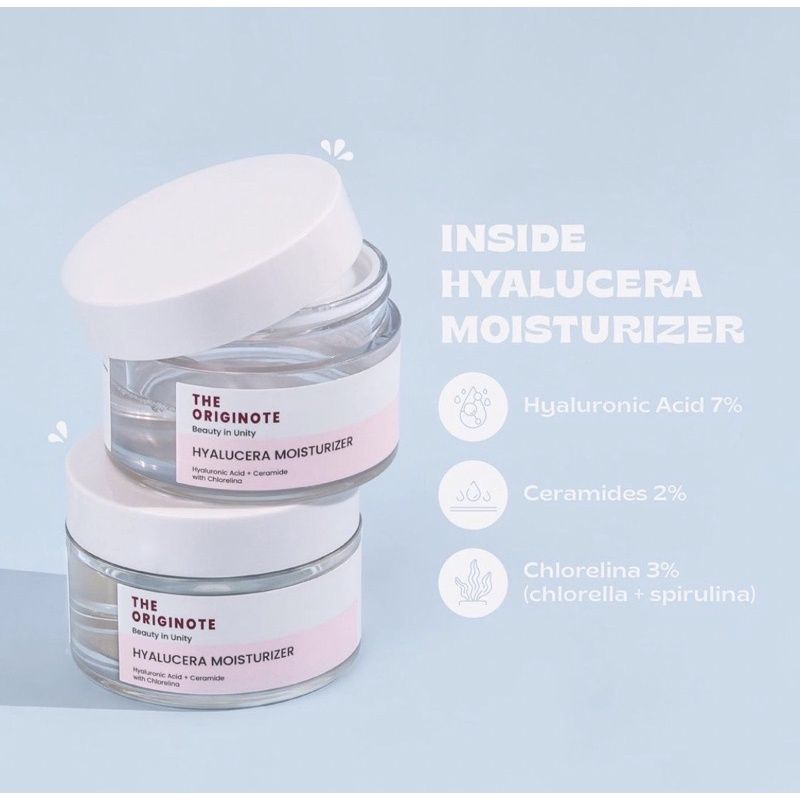The Originote Beauty In Unity Hyalucera Moisturizer Hyaluronic Acid+Ceramide With Chlorelina 50gr
