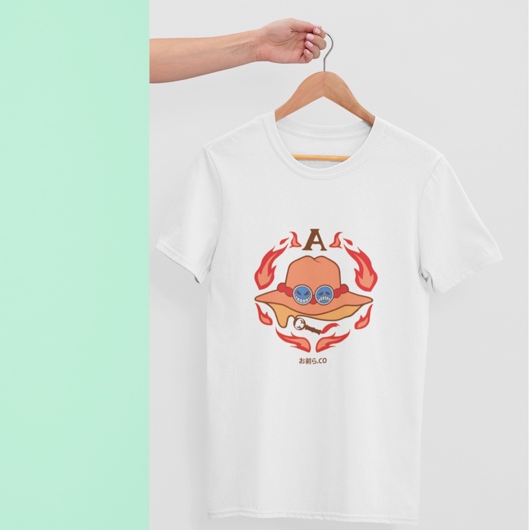 Baju Kaos Anime One Piece - Ace1.0
