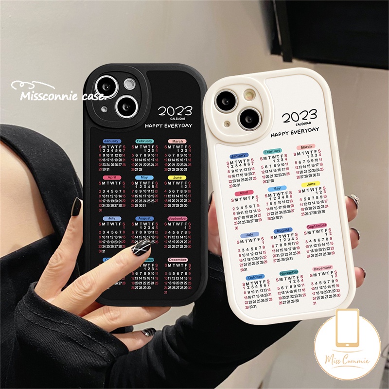 IPHONE Casing Compatible Untuk Iphone6 7 6S 8plus 11 12 13 Pro Max 14 Pro Max XR X XS Max XS 2023kalender Couple Soft TPU Case Cover