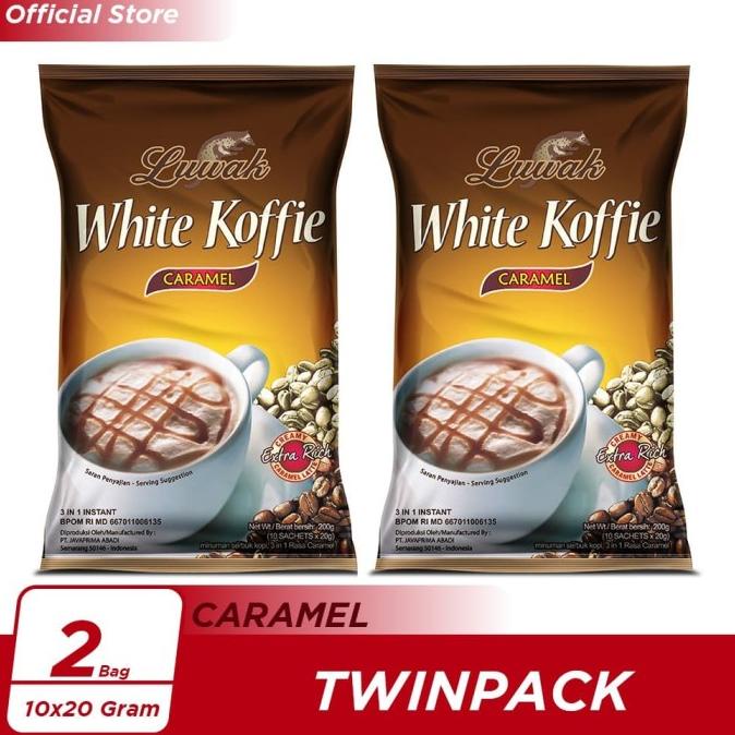 

[BISA COD] Kopi Luwak White Koffie Caramel Bag 10x20gr Twin Pack