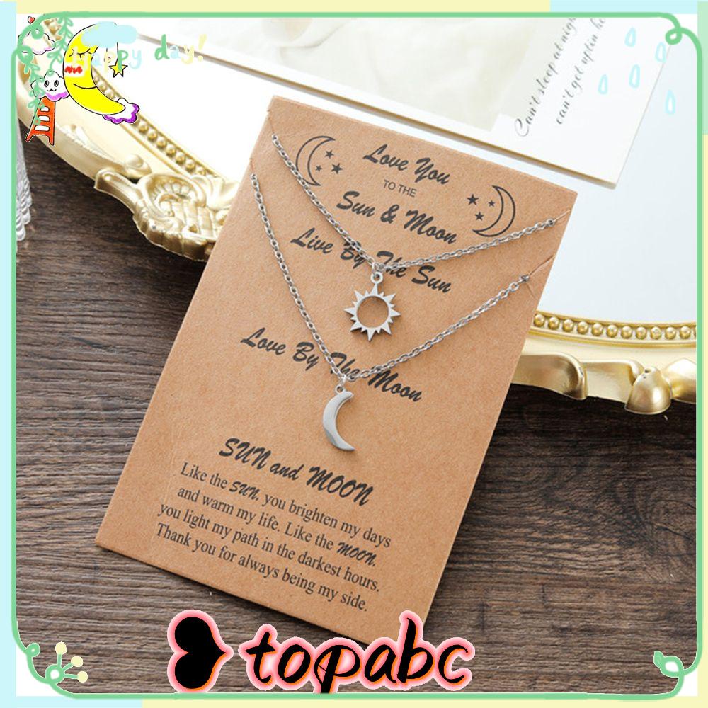 Top Moon Sun Necklace Hadiah Wanita Pria Kalung Klavikula Hari Valentine