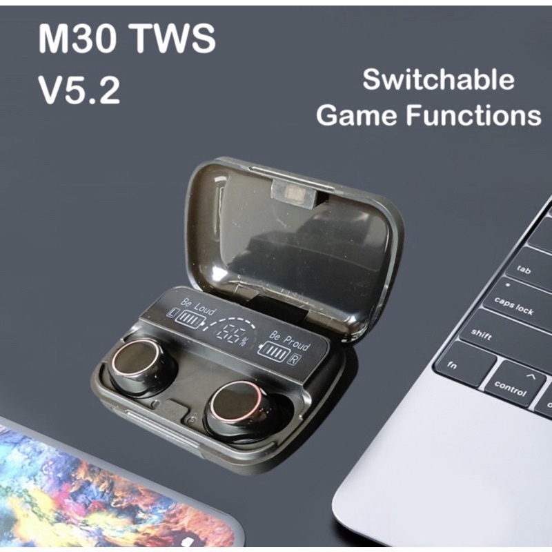 Headset Bluetooth M30 - Earphone Wireless M30 V5.2 Game Functions Dual Mode - Headset Bluetooth