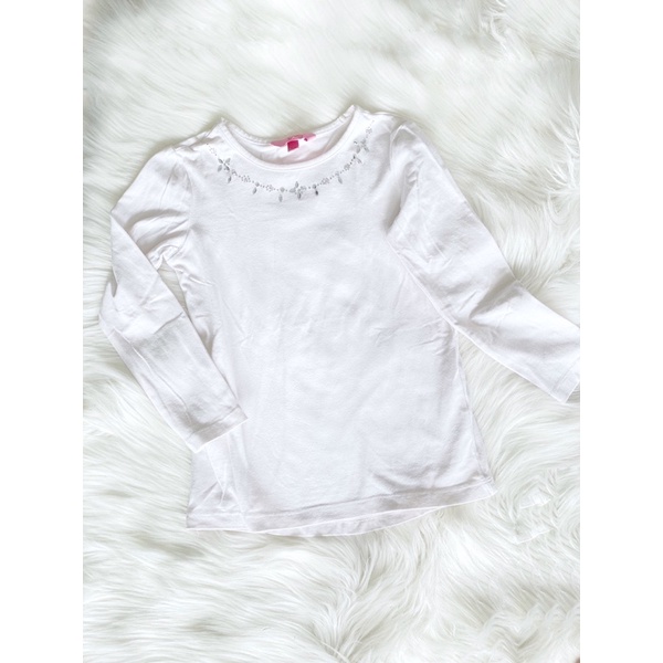 Kaos anak perempuan OVS putih manik